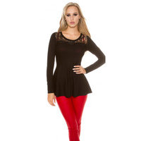 TRENDY PULLOVER WITH ZIP- BLACK