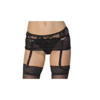 Lace Mesh Garters With G-String