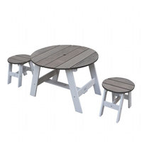 Piknikpöytä ja tuolit harmaa/valkoinen, 3 osaa (Axi 935384)