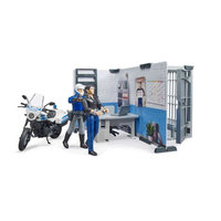 Police station with police motorcycle (Bruder 62732)