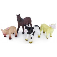 Porsas, hevonen, lehmä ja lammas (Green Rubber Toys 350916)