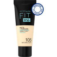 Fit Me Matte + Poreless Foundation, 105 Natural Ivory, Maybelline