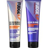 Clean Blonde Damage Rewind Conditioner 250ml + Violet Toning Shampoo 250ml, Fudge