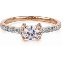 Buckley London Tt Rose Gold Solitaire Ring CZR525M, Buckley London