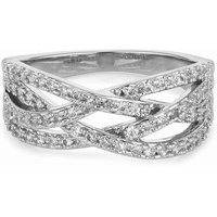 Buckley London Lattice Strand Ring CZR521L, Buckley London