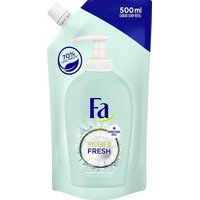 Fa Liquid Soap Refill Hygiene & Fresh Coconut With Antibacterial Effect (500mL), Fa