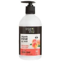 Organic Shop Nourishing Hand Soap Rose Peach Cosmos Natural BDIH (500mL), Organic Shop