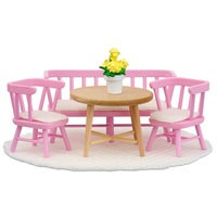 Småland keittiön ruokapöytä + tuolit, vaaleanpunainen, Lundby