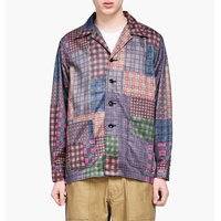 Beams+ - Camp Collar Jacket Patchwork Print - Punainen - M