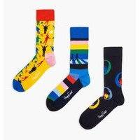 Happy Socks - Beatles Gift Box 3-Pack - Monivärinen - 41-46