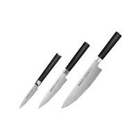 MO-V Chefs Essential Knife Set: Vihannesveitsi + Yleisveitsi + Kokkiveitsi, Samura