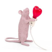 Mouse Valaisin Standing Valentine´s day - Vaaleanpunainen, SELETTI