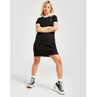 Fred perry taped ringer t-shirt dress - womens, musta, fred perry