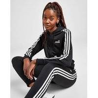 Adidas originals 3-stripes linear poly full zip hoodie - only at jd - womens, musta, adidas originals