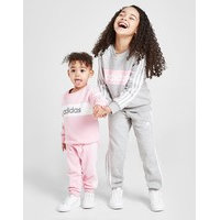 Adidas girls' linear essential crew tracksuit children - only at jd - kids, harmaa, adidas