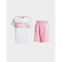 Adidas girls' linear essential t-shirt/shorts set infant - only at jd - kids, valkoinen, adidas