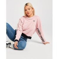 Fred perry bold logo crew sweatshirt - womens, vaaleanpunainen, fred perry
