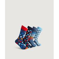 Sukat, 4 paria Navy Socks Gift Set, Happy Socks