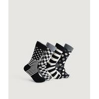 Classic Black & White Socks Gift Set, 4/pakk., Happy Socks