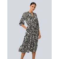 Mekko graafisella kuvioinnilla Alba Moda Musta/Beige/Ecru