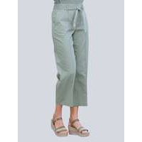 Culottes-housut kangasvyöllä – muodikkaan leveät lahkeet Alba Moda Salvianvihreä