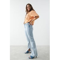 High waist petite slit jeans, Gina Tricot