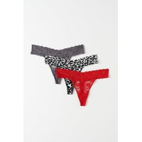 3-pack lace string, Gina Tricot