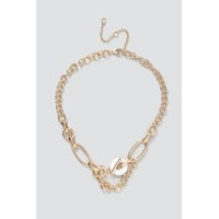 Gold enamel link chain necklace, Gina Tricot