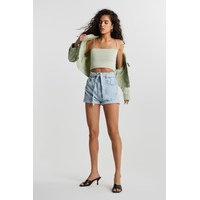 Paperbag denim shorts, Gina Tricot