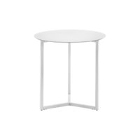 MARAE sivupöytä valkoista terästä / valkoista lasia
