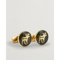 Skultuna Cuff Links Hunter The Moose Gold/Green