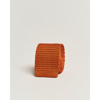 Amanda Christensen Knitted Silk Tie 6 cm Orange