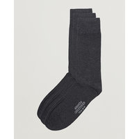 Amanda Christensen 3-Pack True Cotton Socks Antrachite Melange