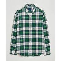 GANT Relaxed Textured Checked Shirt Forest Green