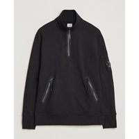 C.P. Company Diagonal Raised Fleece Half Zip Goggle Hoodie Black