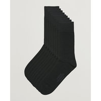 9-Pack True Cotton Socks Black, Amanda Christensen