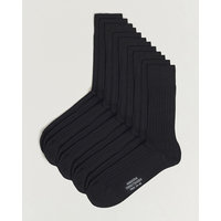 12-Pack True Cotton Ribbed Socks Black, Amanda Christensen