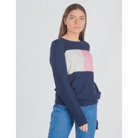 Tommy Hilfiger, ESSENTIAL COLOURBLOCK SWEATER, Sininen, Neuleet/Neuletakit till Tytöt, 12 vuotta