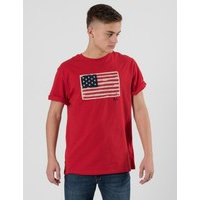 Polo Ralph Lauren, SHORT SLEEVE FLAG T-SHIRT, Punainen, T-paidat/Paidat till Pojat, M