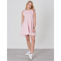 Polo Ralph Lauren, RUFFLE DRESS-DRESSES-KNIT, Vaaleanpunainen, Mekot/Hameet till Tytöt, L