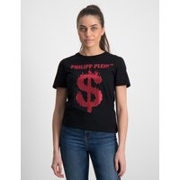 Philipp Plein, T-shirt Round Neck SS Dollar, Musta, T-paidat/Paidat till Pojat, 14 vuotta