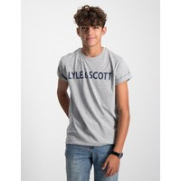 Lyle & Scott, Lyle & Scott Text Tee, Harmaa, T-paidat/Paidat till Tytöt, 15-16 vuotta