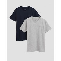 Gant, C-NECK T-SHIRT 2-PACK, Harmaa, T-paidat/Paidat till Pojat, 134-140