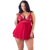 Cottelli Plus Size Punainen Pitsinen Babydoll