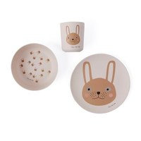 OYOY, Rabbit Bamboo Tableware Set
