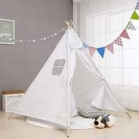 Iso vauvan teltta tipi lasten teepee puuvilla kangas wigwam, teepee 10-tyyppinen leikkimökki lasten teltta 1,35m, Slowmoose