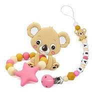 Shape Pacifier Clips Holder With Animal Teether Pendants For Baby Infant Chew Leash Nipple Holder, Slowmoose