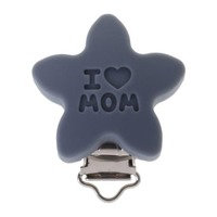 Baby Pacifier Clip, Soother Teether Star Shape Silicone Safe Holder, Slowmoose