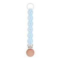 Baby Dummy Chain Pacifier Clip Crochet Cotton Soother Holder Wooden Toy, Slowmoose