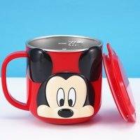 Disney Cute Cartoon Milk Cup 300ml Creative Drink Water Juice Cup Mickey Stainless Steel Mugs, Slowmoose